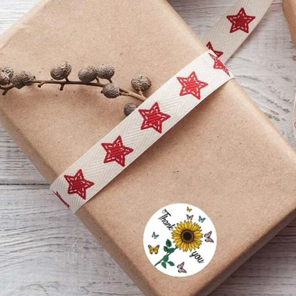 1 Roll of Sunflower Thank You Stickers - Picture 3 of 3